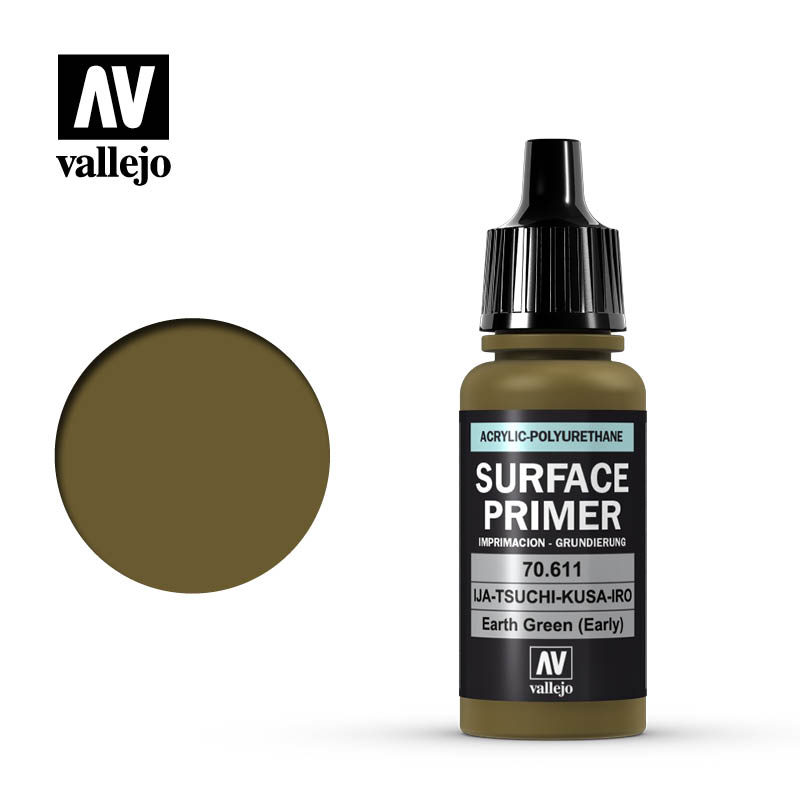 Vallejo Surface Primers: IJA Earth Green (Early) 200ml Bottle